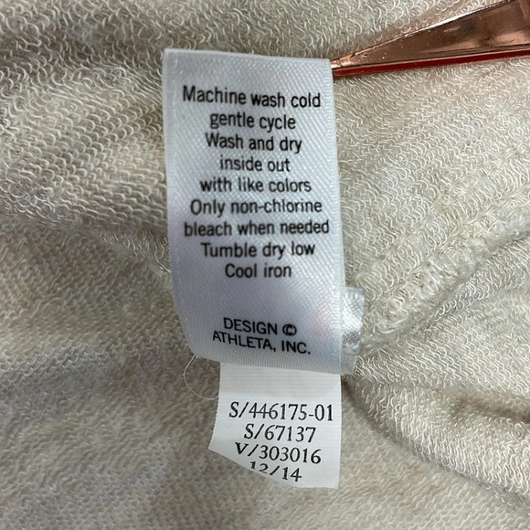 Athleta Studio Split Neck Hoodie Oatmeal Heather S - Picture 14 of 16